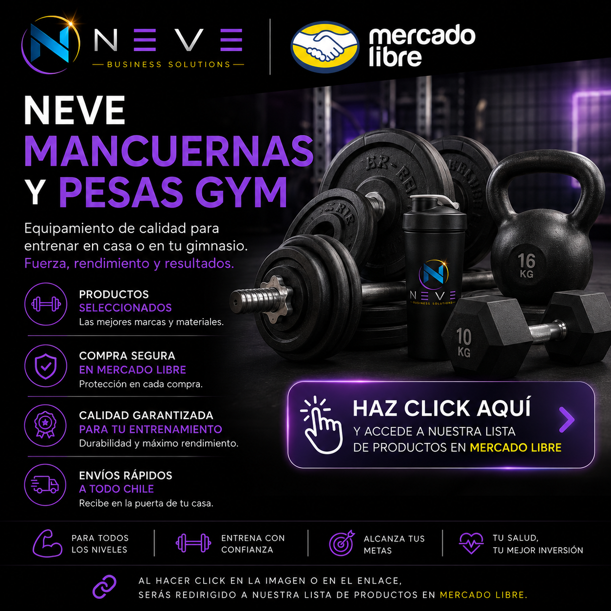 NEVE Mancuernas y Pesas Gym